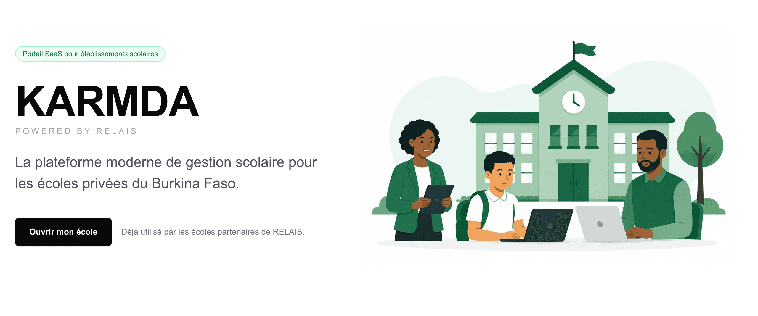 Interface de gestion scolaire KARMDA